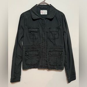 Aeropostale Distressed Cotton Cargo Jacket. Gray. Size XL